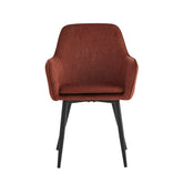 Chaise de salle à manger Levan - Velours rouge orange